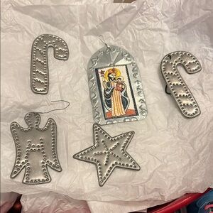 Silver Holiday Ornament Set